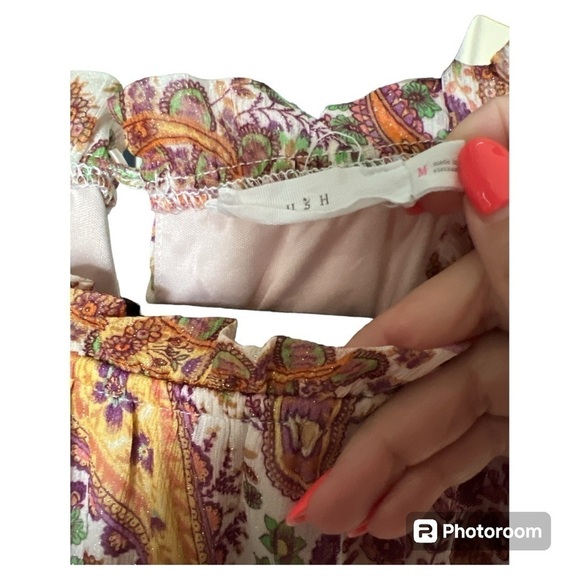 Lush multi paisley print long sleeve dress size Medium - Picture 4 of 5